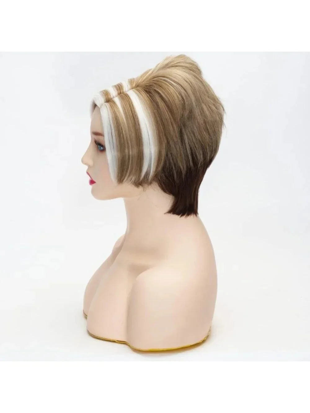 Vintage Blonde Mixed Coraline Short Pixie Wig | Realistic Updo Bob for Parties